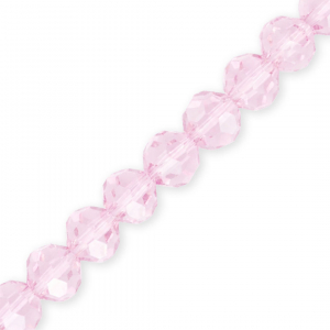 Perles &agrave; facettes rondes 10 mm Rose clair