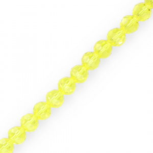 Perles &agrave; facettes rondes 8 mm Jaune