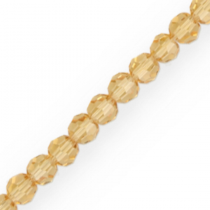 Perles &agrave; facettes rondes 6 mm Ocre ambr&eacute;