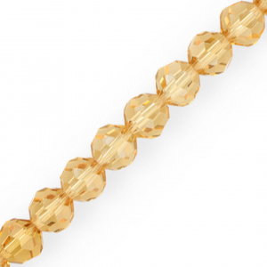 Perles &agrave; facettes rondes 10 mm Ocre ambr&eacute;