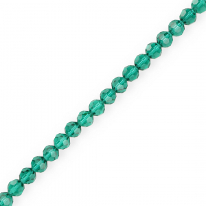 Perles &agrave; facettes rondes 4 mm Vert sarcelle