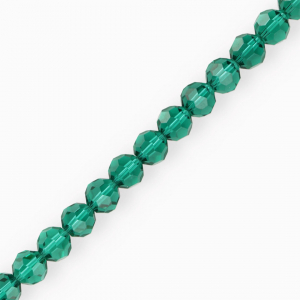 Perles &agrave; facettes rondes 8 mm Vert sarcelle