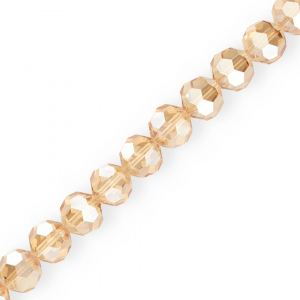 Perles &agrave; facettes ronde 14 mm Beige-rev&ecirc;tement brillant nacr&eacute;