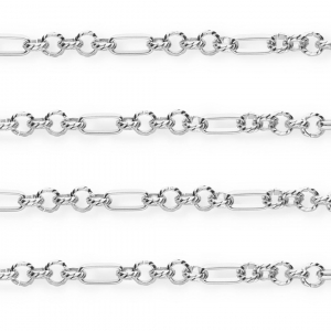 Appr&ecirc;ts en acier Inox cha&icirc;ne maille jaseron maille figaro Argent&eacute;