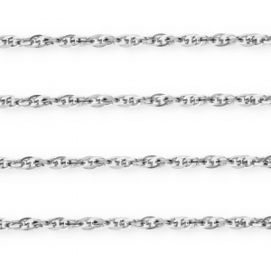 Appr&ecirc;ts en acier Inox cha&icirc;ne maille jaseron maille twist Argent&eacute;