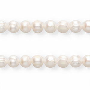Perles d'eau douce imparfaites rond 9-10mm Blanc naturel