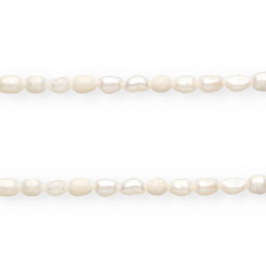 Perles d'eau douce imparfaites grain de riz 7x5mm"" Blanc naturel
