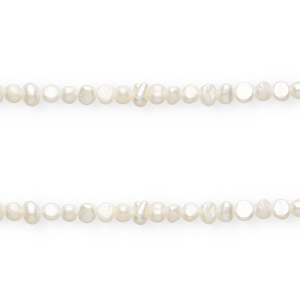 Perles d'eau douce imparfaites nugget rond 5-6mm Blanc naturel