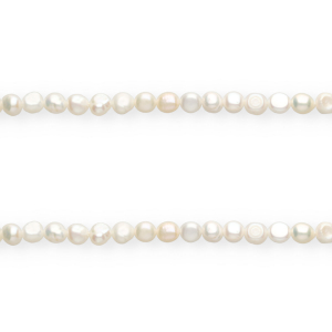 Perles d'eau douce imparfaites nugget oval 6-7mm Blanc naturel