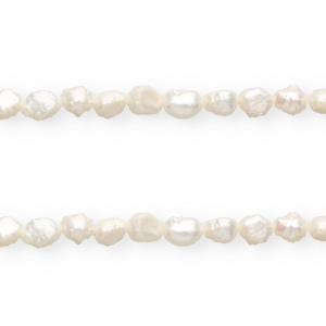 Perles d'eau douce imparfaites nugget ovale 7-8x6-7mm Blanc naturel