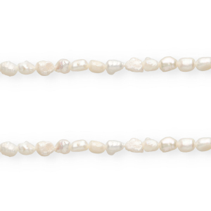 Perles d'eau douce imparfaites nugget ovale 7x5-6mm Blanc naturel