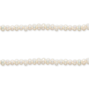 Perles d'eau douce imparfaites trou vertical 5mm Blanc naturel