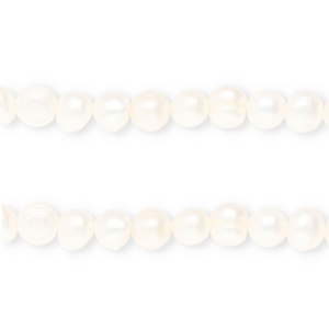 Perles d'eau douce imparfaites rond Blanc naturel