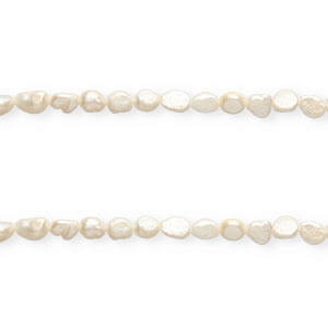 Perles d'eau douce imparfaites nugget ovale 9x7-8mm Blanc naturel