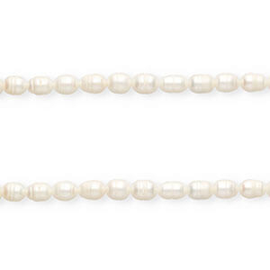 Perles d'eau douce imparfaites grain de riz 9x7-8mm"" Blanc naturel