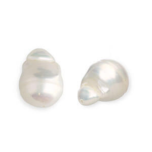 Perles d'eau douce imparfaites goutte haute lustre Natural blanc
