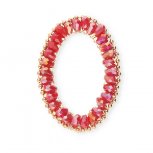 Pendentifs facett&eacute;es ovale Rouge AB-dor&eacute;