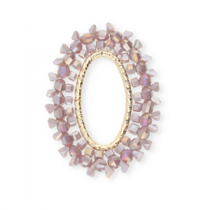 Pendentifs facett&eacute;es ovale Lilas doux AB-dor&eacute;