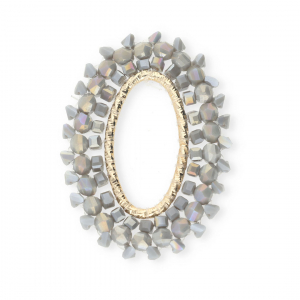 Pendentifs facett&eacute;es ovale Gris AB-dor&eacute;