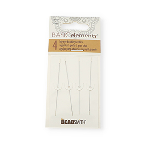 Beadsmith Big eye aiguilles &agrave; perles 6cm Argent&eacute;