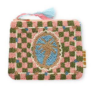 BY31&reg; Trousse palmier Dor&eacute;-bleu clair-rose clair-vert olive-blanc cass&eacute;