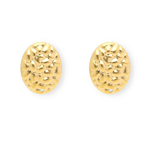 Appr&ecirc;ts en acier Inox boucles d'oreilles / puces d&rsquo;oreilles ovale avec anneau Dor&eacute;