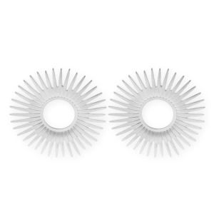 Appr&ecirc;ts en acier Inox boucles d'oreilles&nbsp;/&nbsp;puces d&rsquo;oreilles soleil avec anneau Argent&eacute;