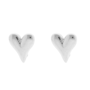 Appr&ecirc;ts en acier Inox boucles d'oreilles&nbsp;/&nbsp;puces d&rsquo;oreilles coeur avec anneau Argent&eacute;