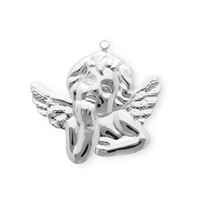 Breloques en acier Inox ange Argent&eacute;