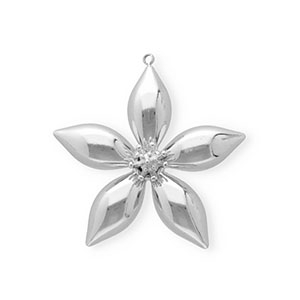 Breloques en acier Inox fleur Argent&eacute;