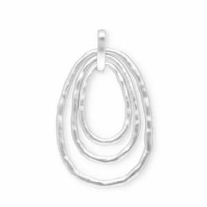 Pendentifs accroche-regard bague ovale Argent&eacute;