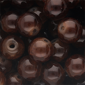 Perles en verre 12 mm Marron
