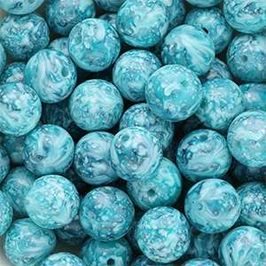 Perles en verre 12 mm Bleu multicolore