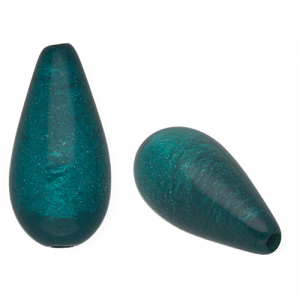 Perles Super Polaris Elements en forme de goutte shiny Vert sarcelle