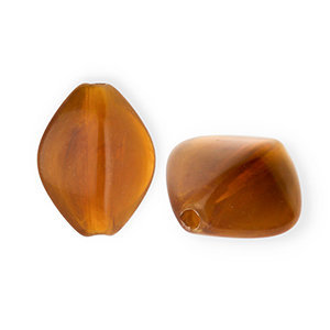 Perles acryliques rhombe Marron-marron camel-blanc marbr&eacute;