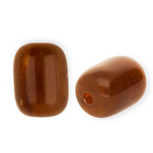 Perles acryliques tube Marron-marron camel-blanc marbr&eacute;