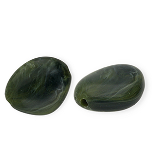Perles acryliques irr&eacute;gulier Vert mousse-blanc marbr&eacute;