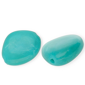 Perles acryliques irr&eacute;gulier Bleu turquoise-blanc marbr&eacute;