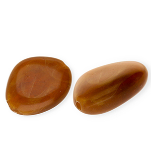 Perles acryliques irr&eacute;gulier Marron-marron camel-blanc marbr&eacute;