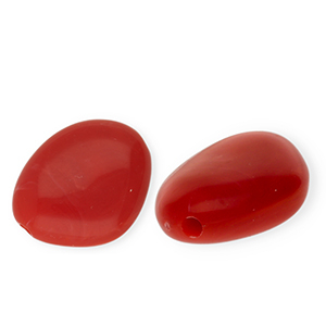 Perles acryliques irr&eacute;gulier Rouge-blanc marbr&eacute;