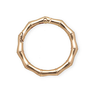 Appr&ecirc;ts anneau porte-cl&eacute;s mousqueton anneau effet bambou Dor&eacute;