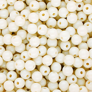 DQ Perles acryliques 6 mm brillant Blanc cass&eacute;