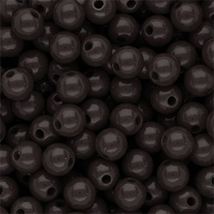 DQ Perles acryliques 8 mm brillant Marron chocolat fonc&eacute;