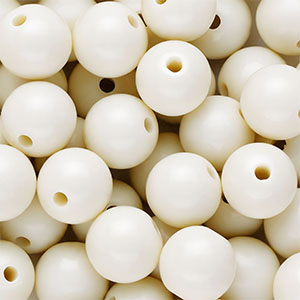 DQ Perles acryliques 12 mm brillant Blanc cass&eacute;