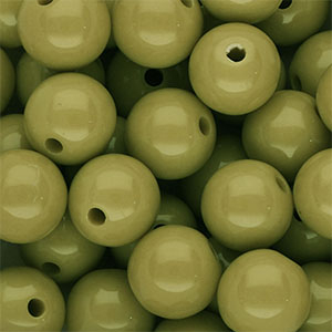 DQ Perles acryliques 14 mm brillant Vert olive