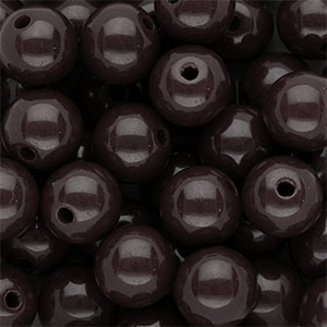 DQ Perles acryliques 14 mm brillant Marron chocolat fonc&eacute;