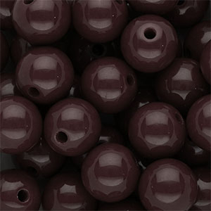 DQ Perles acryliques 14 mm brillant Marron fonc&eacute;