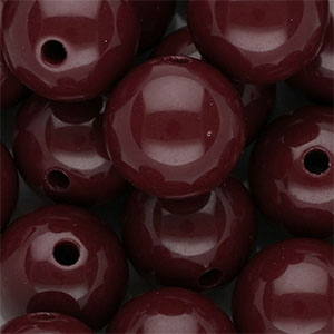 DQ Perles acryliques 18 mm brillant Rouge acajou