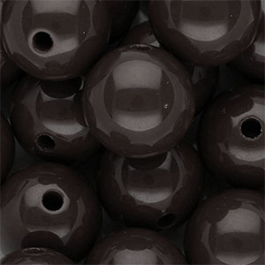DQ Perles acryliques 18 mm brillant Marron chocolat fonc&eacute;