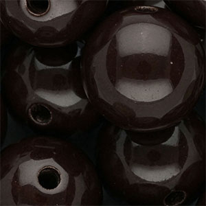 DQ Perles acryliques 25 mm brillant Marron chocolat fonc&eacute;